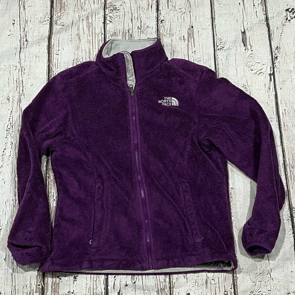 Women's The North Face Plush Purple Zip Up Fleece Jacket - Picture 1 of 9